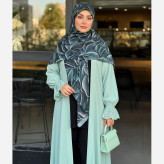 روسری زنانه طرح الا سبز سایز 140 جنس نخ کاستوم سی تو چرخ دوز