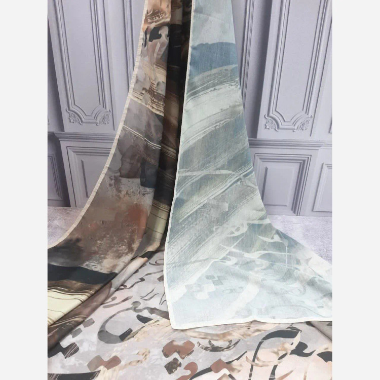 روسری زنانه طرح ترنم مولانا قواره بزرگ 140 سانتیمتر جنس نخ کاستوم سیتو