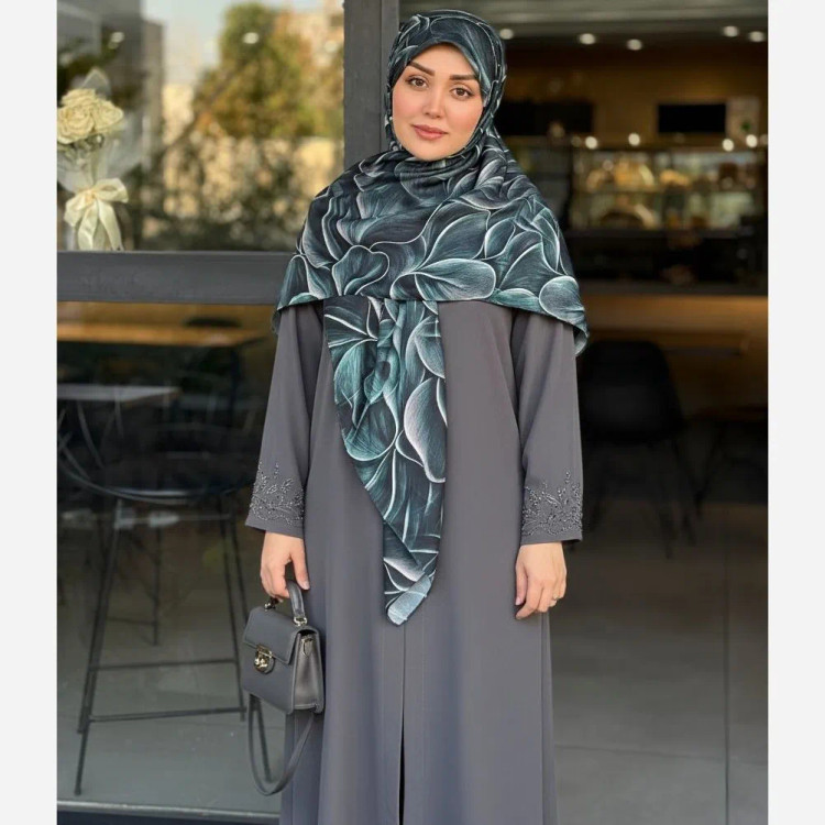 روسری زنانه طرح الا سبز سایز 140 جنس نخ کاستوم سی تو چرخ دوز