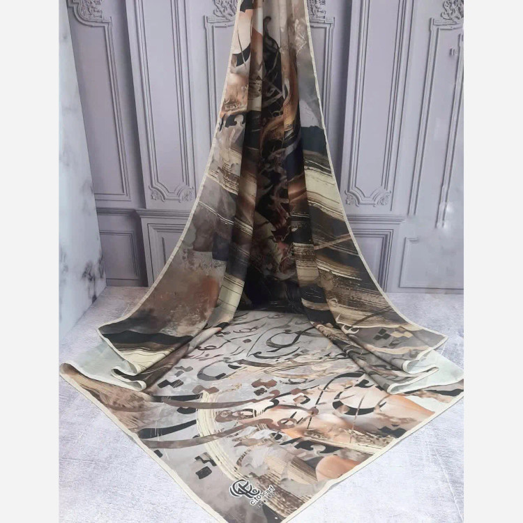 روسری زنانه طرح ترنم مولانا قواره بزرگ 140 سانتیمتر جنس نخ کاستوم سیتو