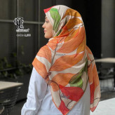 روسری نخی طرح رونیا قواره 140 دور چرخ دوز مزونی بدون لیزی