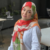 روسری نخی طرح رونیا قواره 140 دور چرخ دوز مزونی بدون لیزی