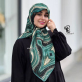 روسری طرح رزین قواره متوسط سایز 110 سانتیمتر جنس نخ کاستوم سیتو