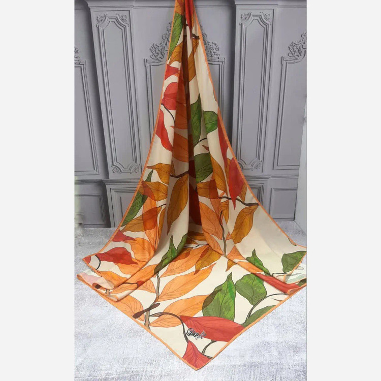 روسری نخی طرح رونیا قواره 140 دور چرخ دوز مزونی بدون لیزی