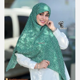 روسری نخی طرح خال خالی دور دوخت قواره 110 - بدون لیز خوردگی