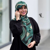 روسری طرح رزین قواره متوسط سایز 110 سانتیمتر جنس نخ کاستوم سیتو