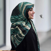 روسری طرح رزین قواره متوسط سایز 110 سانتیمتر جنس نخ کاستوم سیتو