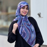 روسری طرح رزین قواره متوسط سایز 110 سانتیمتر جنس نخ کاستوم سیتو