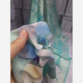 روسری طرح مریم سیتو قواره بزرگ 140 سانتیمتر نخ کاستوم چرخ دوز