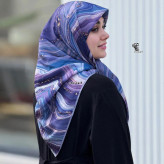 روسری طرح رزین قواره متوسط سایز 110 سانتیمتر جنس نخ کاستوم سیتو