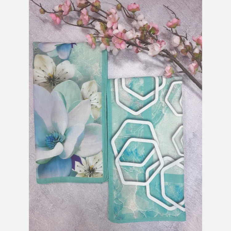 روسری طرح مریم سیتو قواره بزرگ 140 سانتیمتر نخ کاستوم چرخ دوز