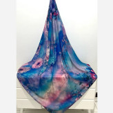 روسری طرح درنا صورتی سایز 140 جنس نخ کاستوم چرخ دوز