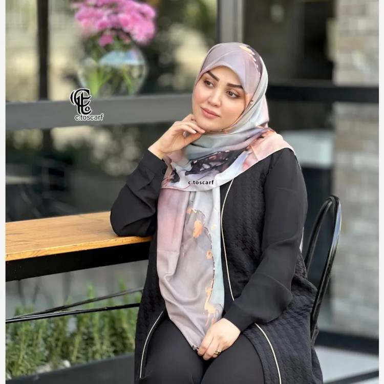 روسری طرح هما سایز 140 جنس نخ کاستوم سیتو چرخ دوز