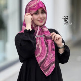 روسری طرح رزین قواره متوسط سایز 110 سانتیمتر جنس نخ کاستوم سیتو