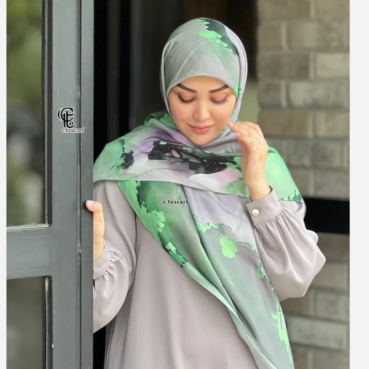 روسری طرح هما سایز 140 جنس نخ کاستوم سیتو چرخ دوز