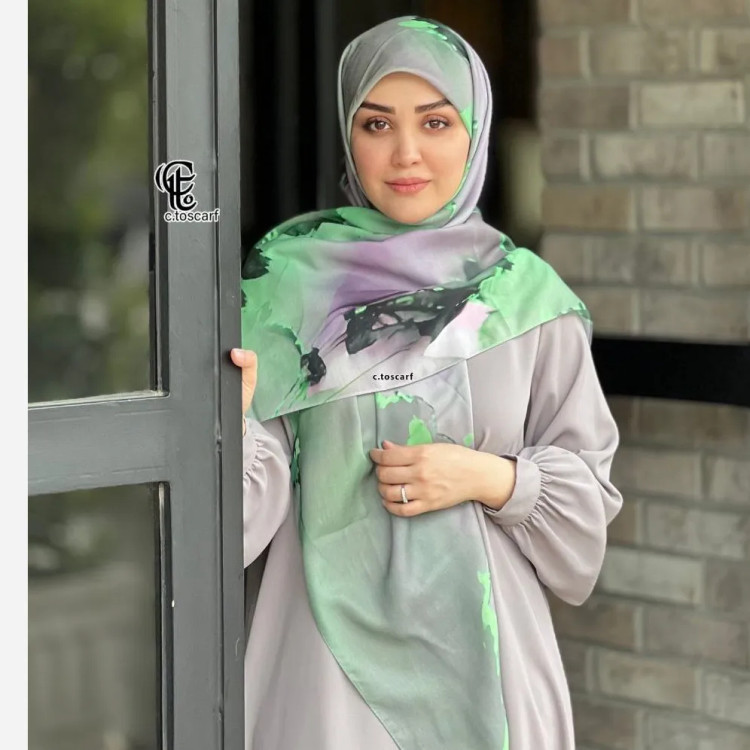 روسری طرح هما سایز 140 جنس نخ کاستوم سیتو چرخ دوز