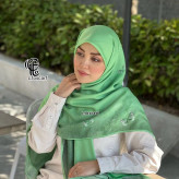 روسری نخی طرح تینا قواره بزرگ 140 سانتیمتر چرخدوز لیز نیست