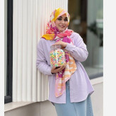 روسری طرح روشا نخ کاستوم سیتو سایز بزرگ چرخ دوز