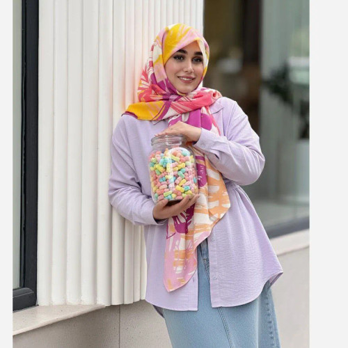 روسری طرح روشا نخ کاستوم سیتو سایز بزرگ چرخ دوز