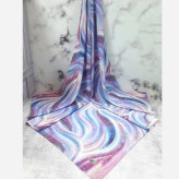 روسری طرح کهکشانی هاله بنفش آبی سایز 140 جنس نخ کاستوم