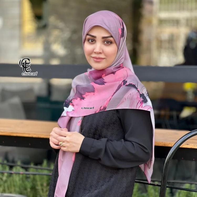روسری طرح هما سایز 140 جنس نخ کاستوم سیتو چرخ دوز