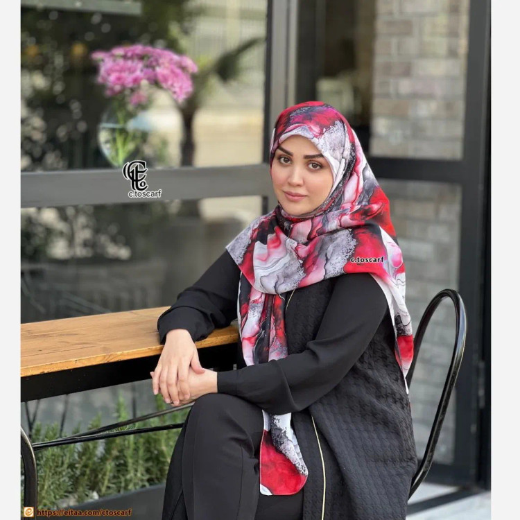 روسری طرح لارا سایز 140 جنس نخ کاستوم سیتو سبزآبی