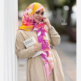 روسری طرح روشا نخ کاستوم سیتو سایز بزرگ چرخ دوز