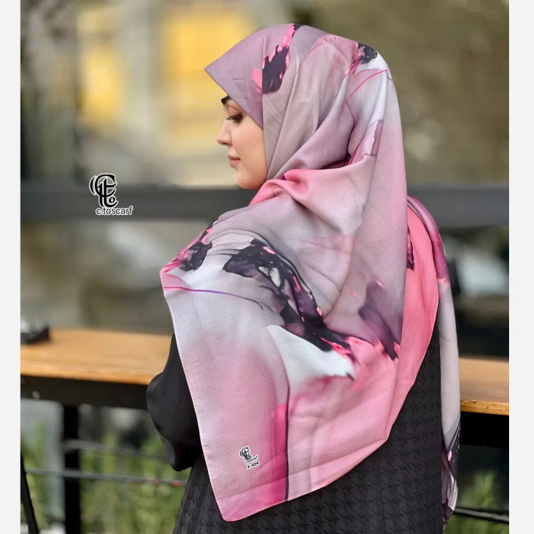 روسری طرح هما سایز 140 جنس نخ کاستوم سیتو چرخ دوز