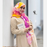 روسری طرح روشا نخ کاستوم سیتو سایز بزرگ چرخ دوز