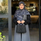 روسری زنانه طرح الا سبز سایز 140 جنس نخ کاستوم سی تو چرخ دوز