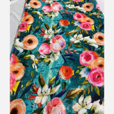 روسری طرح فلور نخی کاستوم سیتو قواره بزرگ 140 سانتیمتر چرخ دوز