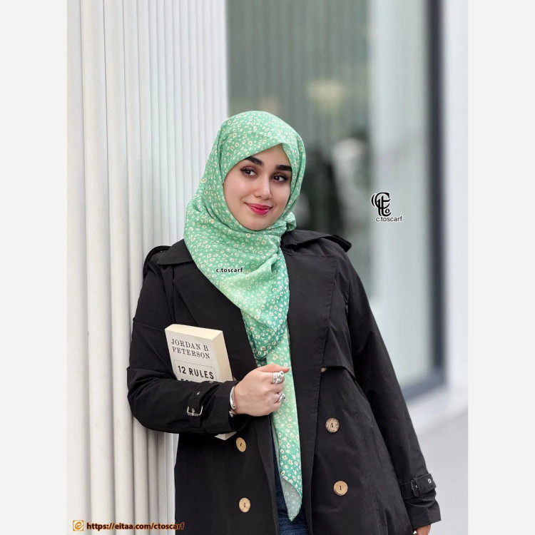 روسری طرح صوفیا سیتو جنس نخ کاستوم سیتو چرخ دوز متوسط