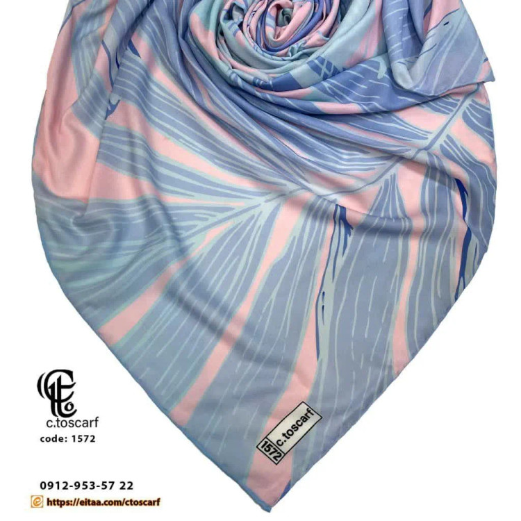روسری نخی طرح آوان سیتو قواره بزرگ 140 سانتیمتر چرخدوز لیز نیست