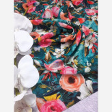 روسری طرح فلور نخی کاستوم سیتو قواره بزرگ 140 سانتیمتر چرخ دوز