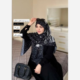 روسری زنانه ماهلین مشکی با طرح ماه و ستاره سفید | روسری شیک