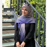 شال و روسری ساده زنانه طوسی با حاشیه سرمه ای روشن شیک