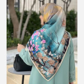 روسری طرح گیتی زنانه قواره بزرگ 140 سانتیمتر نخ کاستوم سیتو لیز نیست