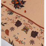 روسری زنانه طرح پانیذ حاشیه ظریف نسکافه ای جنس نخ کاستوم سیتو متوسط