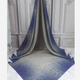 شال و روسری ساده زنانه طوسی با حاشیه سرمه ای روشن شیک