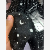 روسری زنانه ماهلین مشکی با طرح ماه و ستاره سفید | روسری شیک