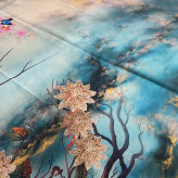 روسری طرح گیتی زنانه قواره بزرگ 140 سانتیمتر نخ کاستوم سیتو لیز نیست