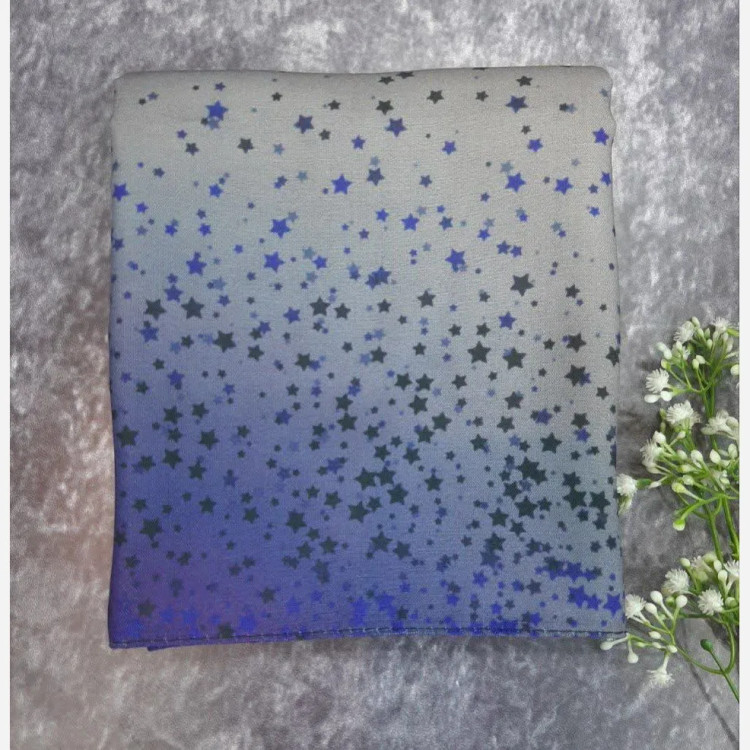 شال و روسری ساده زنانه طوسی با حاشیه سرمه ای روشن شیک