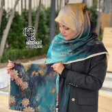 روسری طرح گیتی زنانه قواره بزرگ 140 سانتیمتر نخ کاستوم سیتو لیز نیست