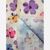 روسری طرح گل کاغذی کرم شیری قواره بزرگ 140 سانتیمتر جنس نخ کاستوم سیتو