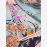 روسری طرح گیتی زنانه قواره بزرگ 140 سانتیمتر نخ کاستوم سیتو لیز نیست