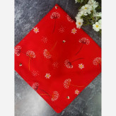 روسری طرح قاصدک زمینه طوسی قواره بزرگ 140 سانتیمتر جنس نخ کاستوم سیتو