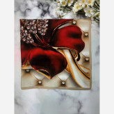 روسری نخی طرح شقایق قواره بزرگ 140 سانتیمتر سه بعدی مجلسی خوش رنگ