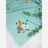 روسری طرح پونه تیره قواره بزرگ 140 سانتیمتر نخ کاستوم سیتو