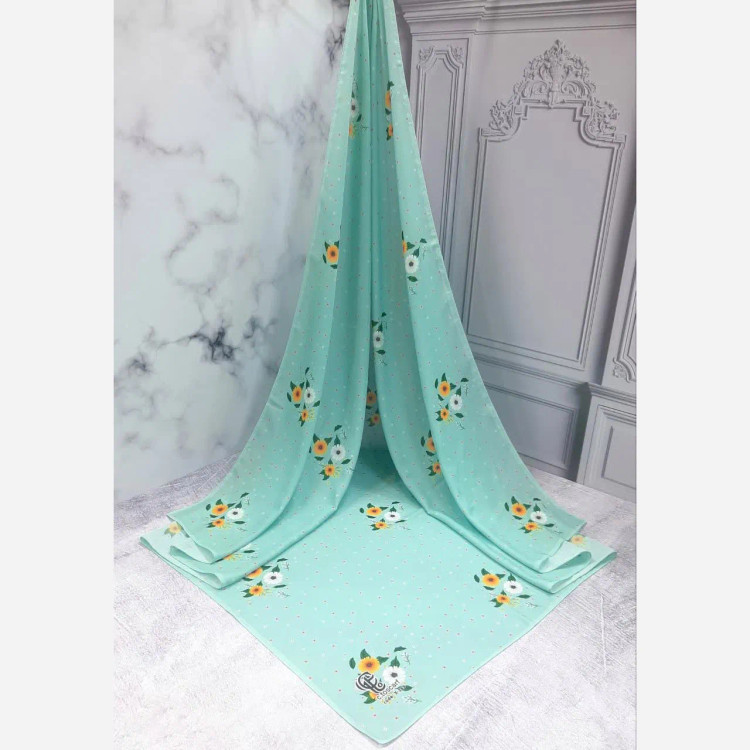 روسری طرح پونه تیره قواره بزرگ 140 سانتیمتر نخ کاستوم سیتو