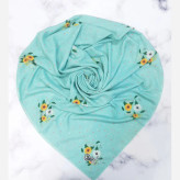 روسری طرح پونه تیره قواره بزرگ 140 سانتیمتر نخ کاستوم سیتو